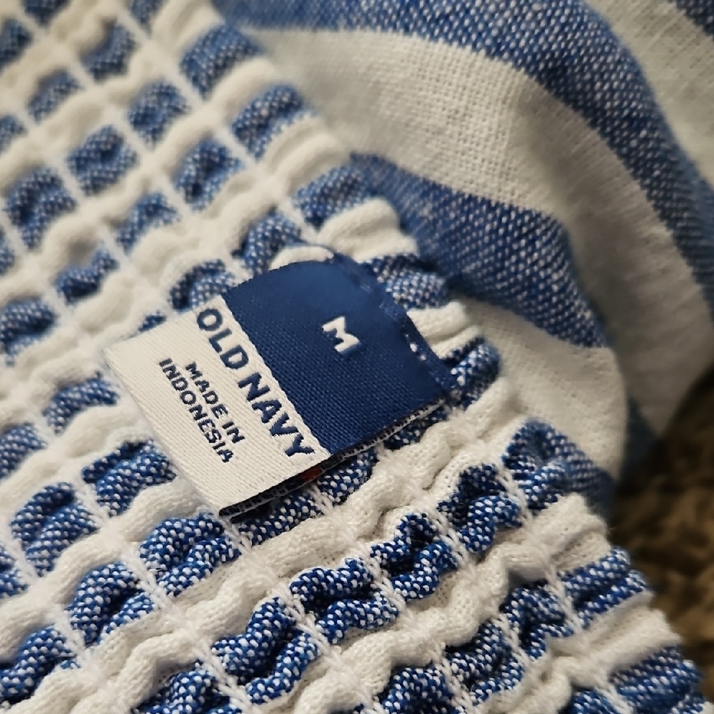 Old Navy Blue & White Mini Dress, Medium With Pockets - Picture 5 of 5